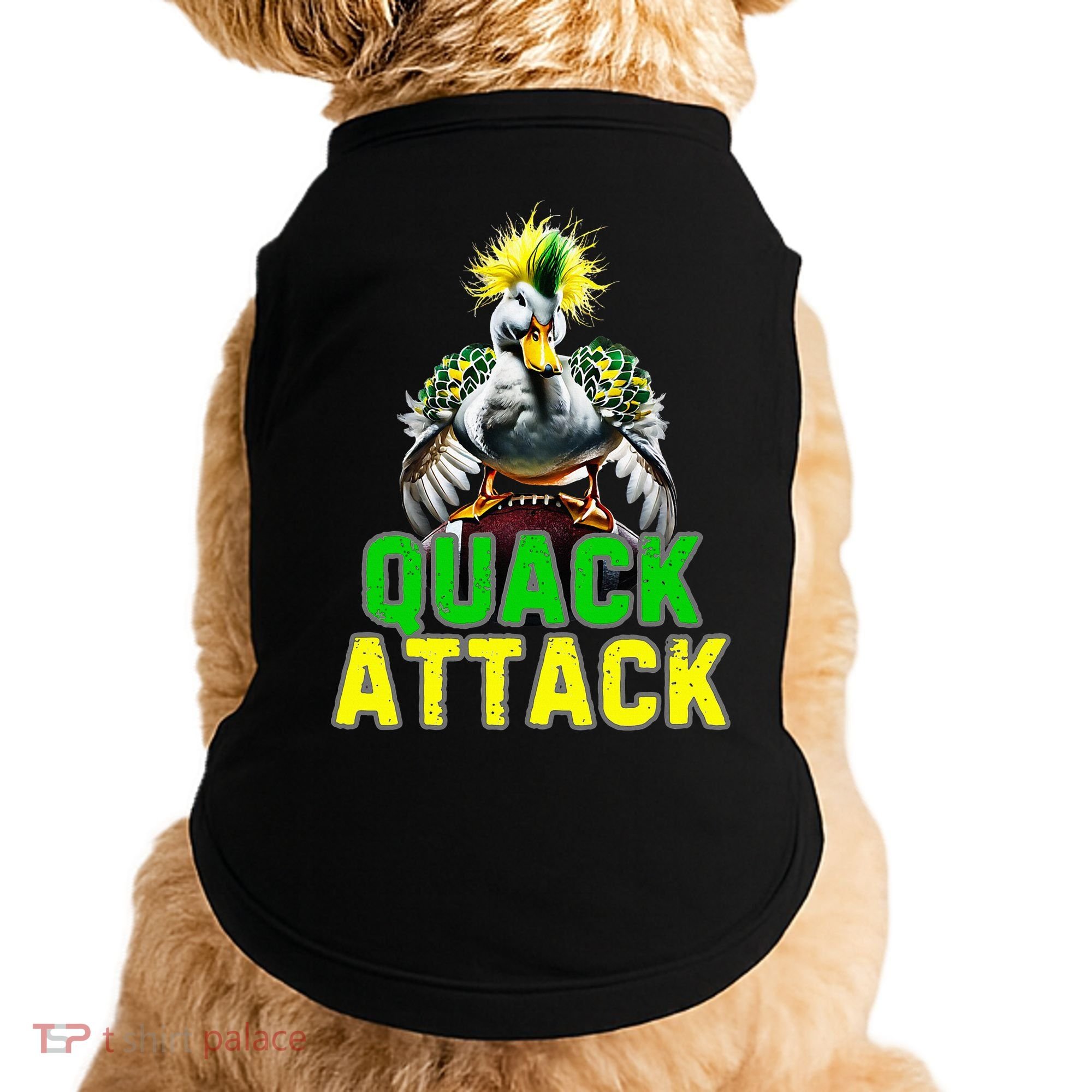 Quack Attack By Angry White Green And Yellow Duck Doggie Tank