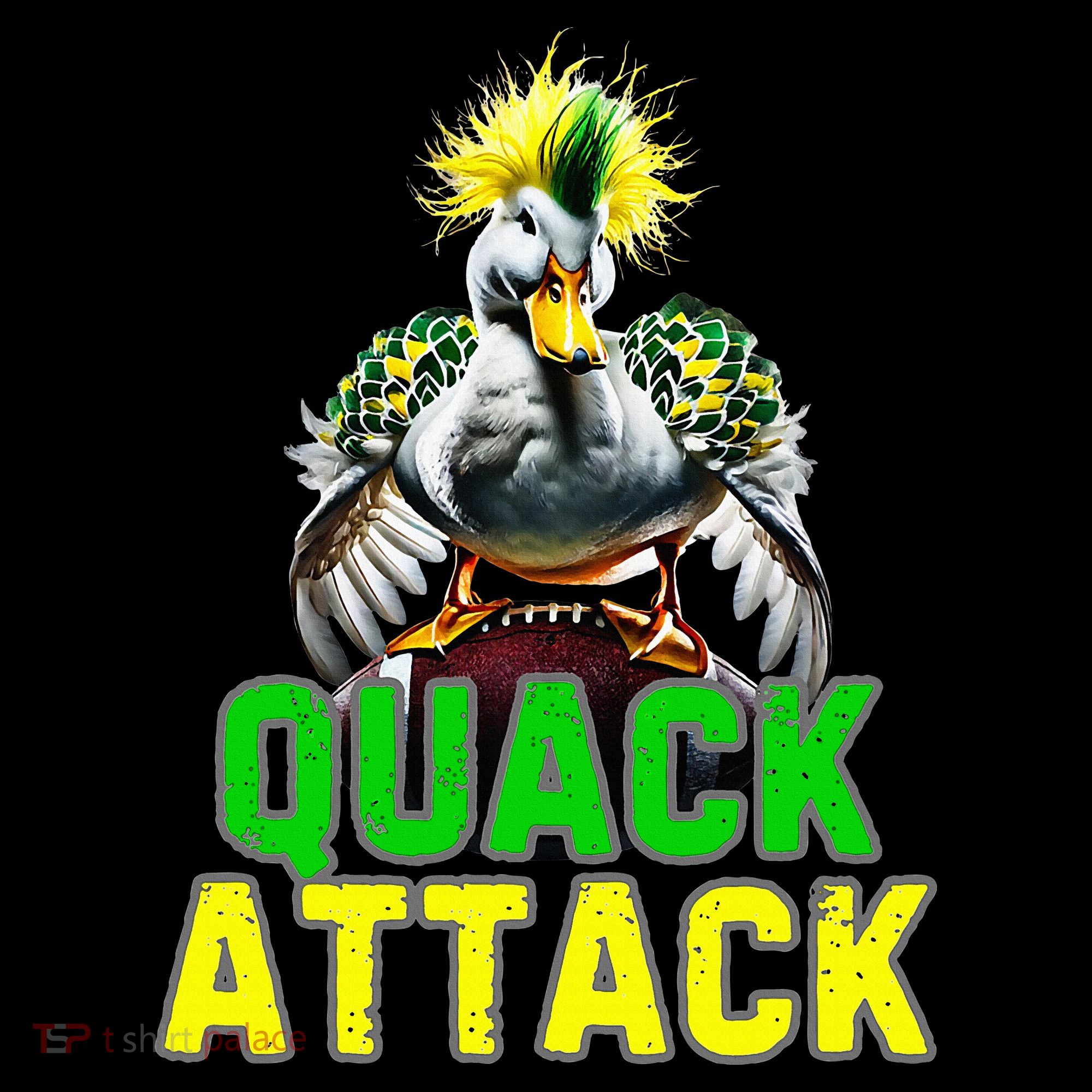 Quack Attack By Angry White Green And Yellow Duck Women's Hoodie