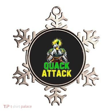 Quack Attack By Angry White Green And Yellow Duck Ornament
