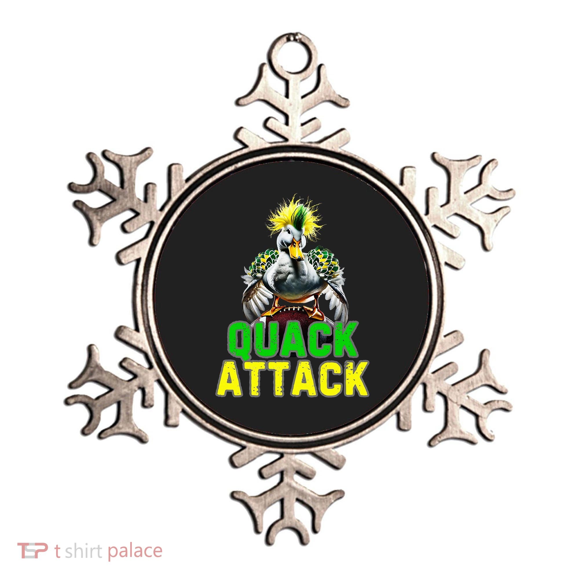 Quack Attack By Angry White Green And Yellow Duck Ornament