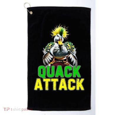 Quack Attack By Angry White Green And Yellow Duck Golf Towel