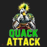 Quack Attack By Angry White Green And Yellow Duck Golf Towel thumb 3
