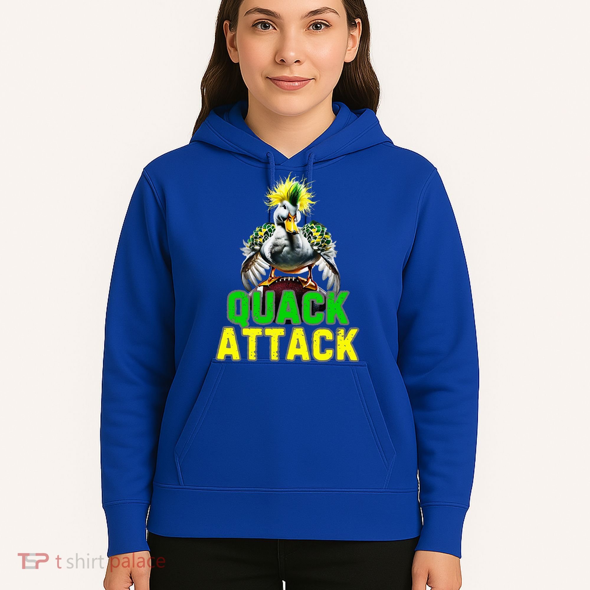 Quack Attack By Angry White Green And Yellow Duck Hoodie