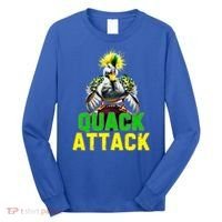 Quack Attack By Angry White Green And Yellow Duck Long Sleeve Shirt thumb 0