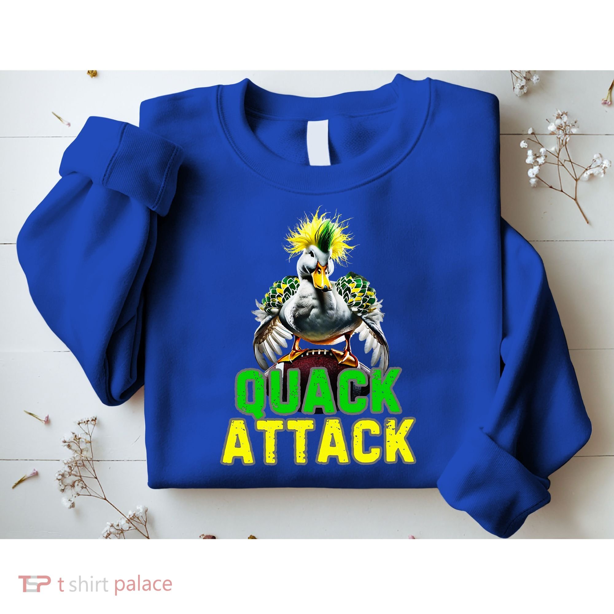 Quack Attack By Angry White Green And Yellow Duck Sweatshirt
