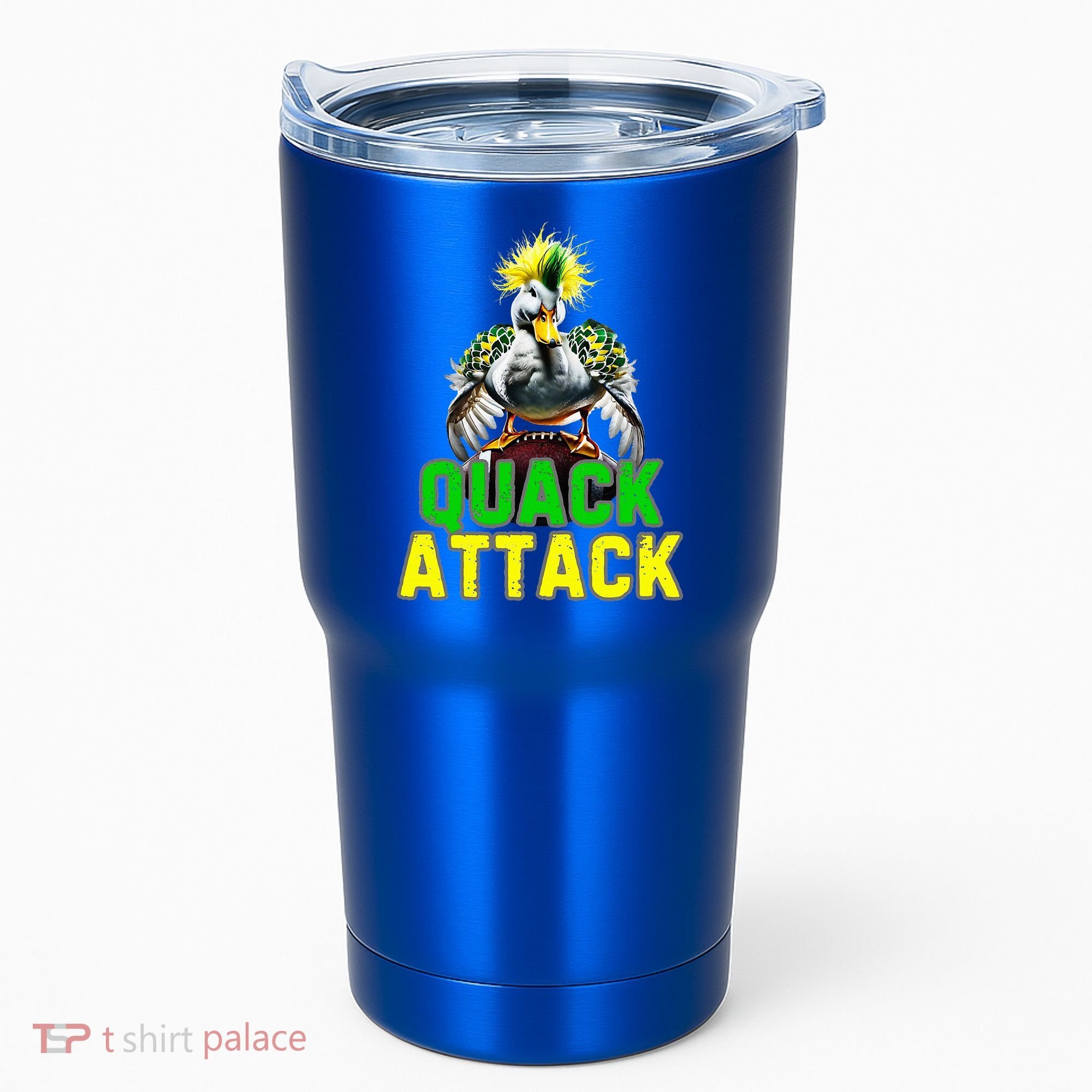 Quack Attack By Angry White Green And Yellow Duck Tumbler