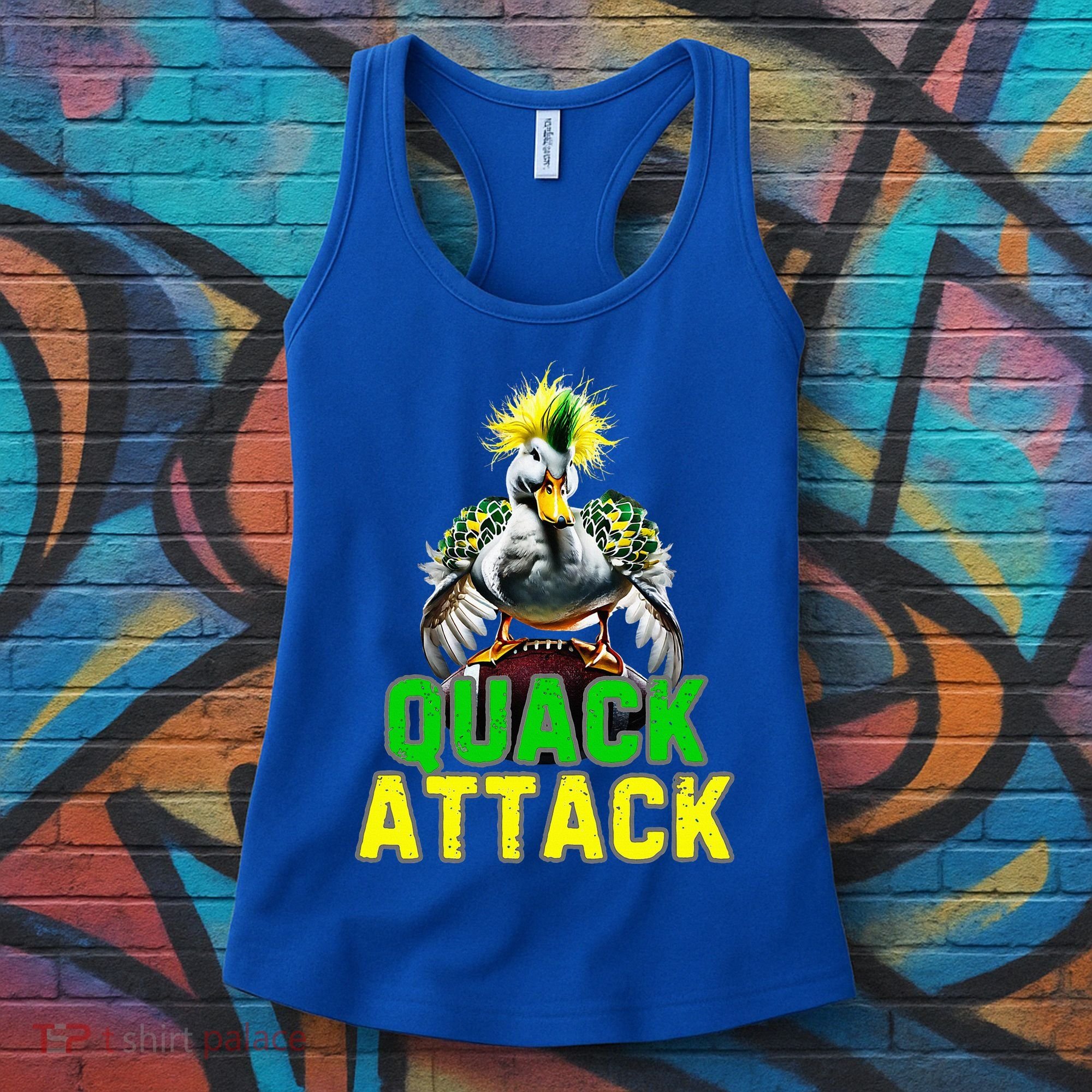 Quack Attack By Angry White Green And Yellow Duck Women's Tank Top