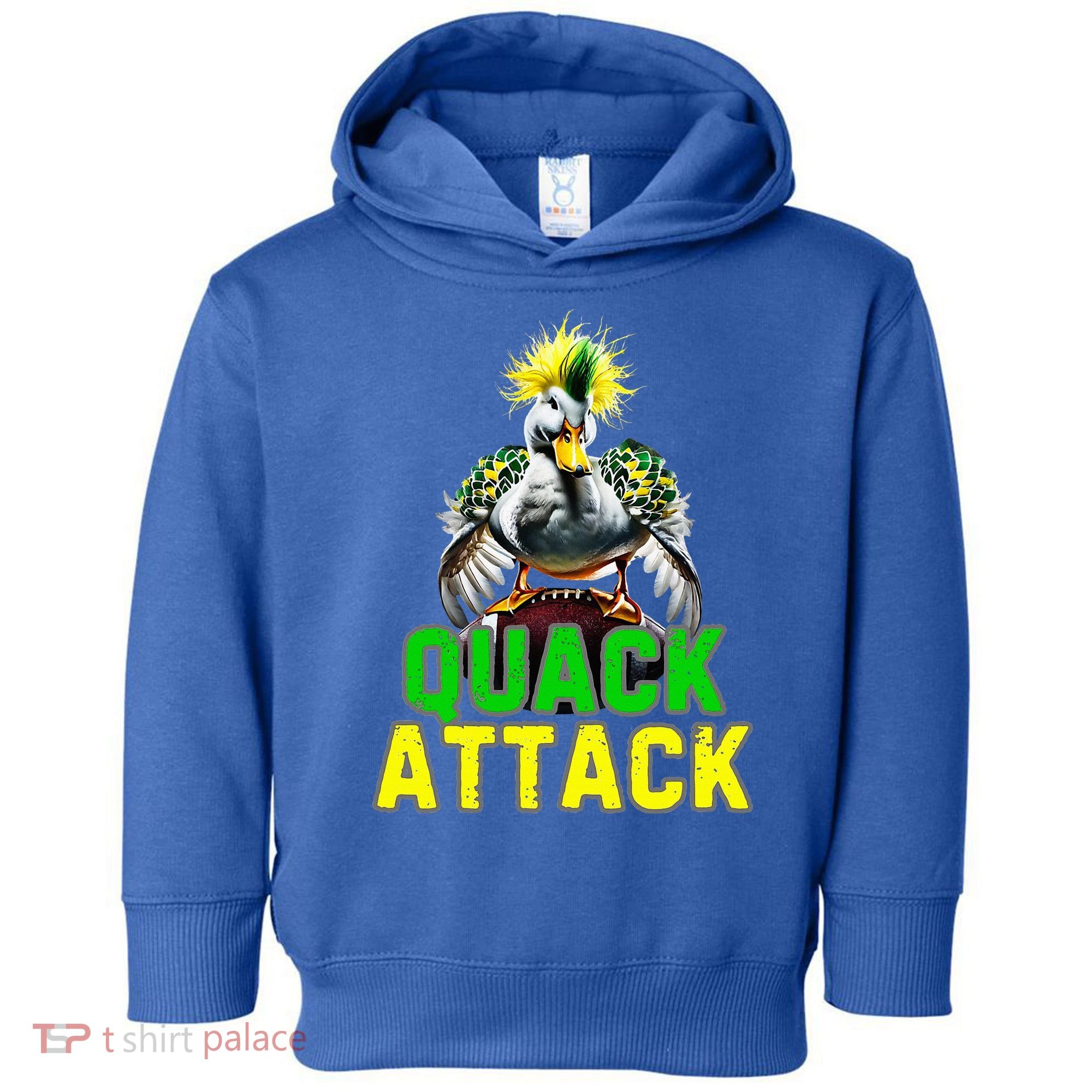Quack Attack By Angry White Green And Yellow Duck Toddler Hoodie
