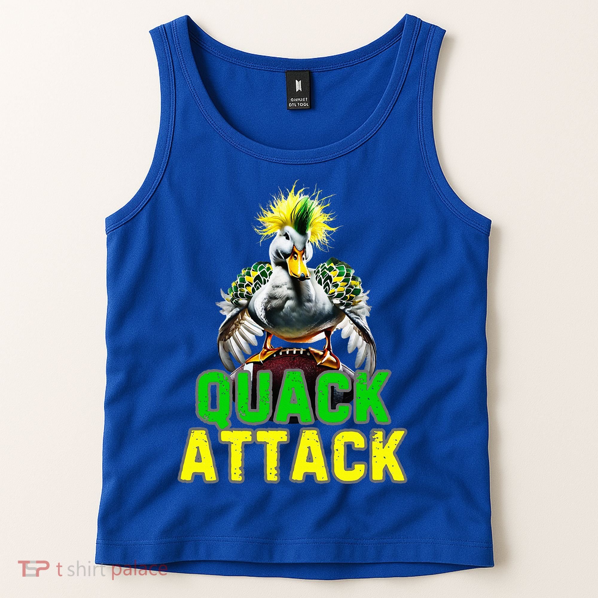 Quack Attack By Angry White Green And Yellow Duck Tank Top