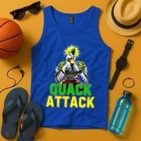 Quack Attack By Angry White Green And Yellow Duck Tank Top thumb 4