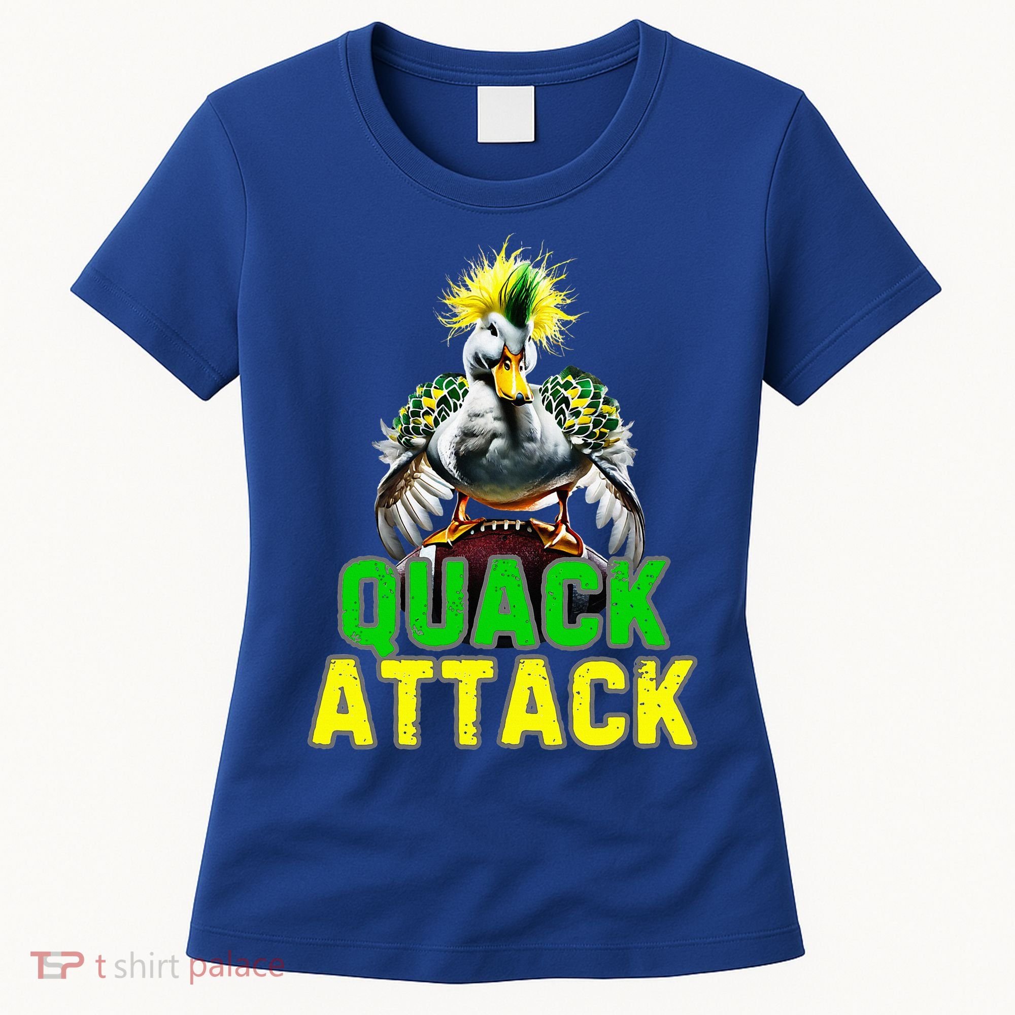 Quack Attack By Angry White Green And Yellow Duck Women's T-Shirt