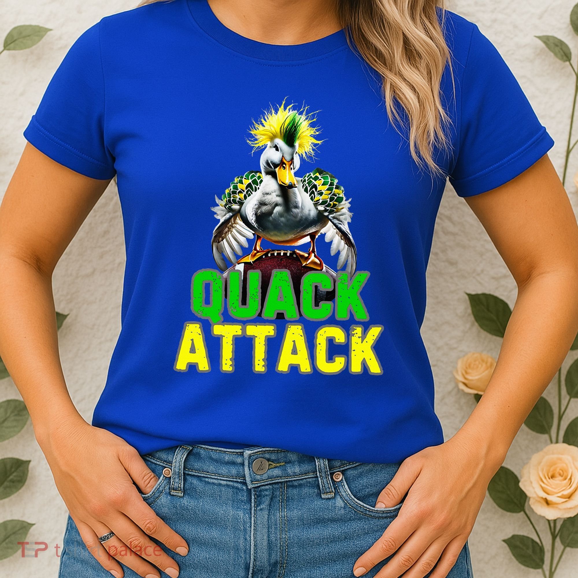 Quack Attack By Angry White Green And Yellow Duck Women's T-Shirt