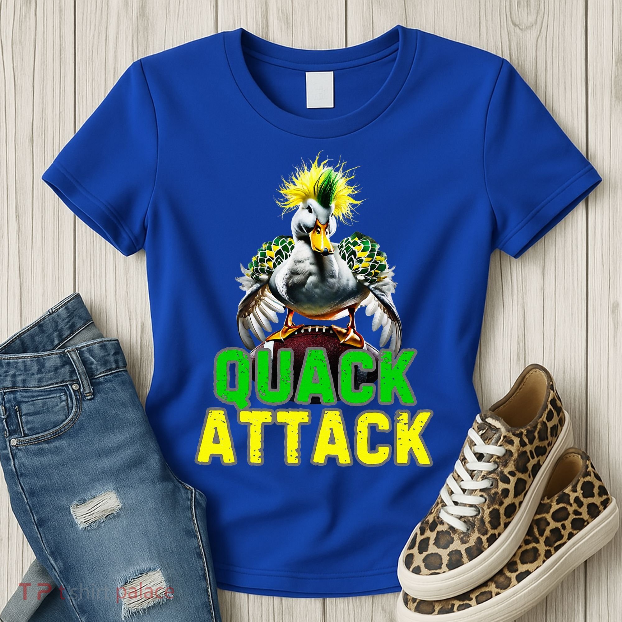 Quack Attack By Angry White Green And Yellow Duck Women's T-Shirt