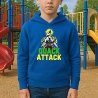 Quack Attack By Angry White Green And Yellow Duck Kids Hoodie thumb 2