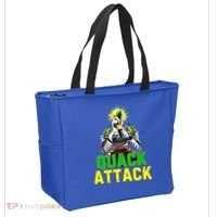 Quack Attack By Angry White Green And Yellow Duck Tote Bag thumb 2