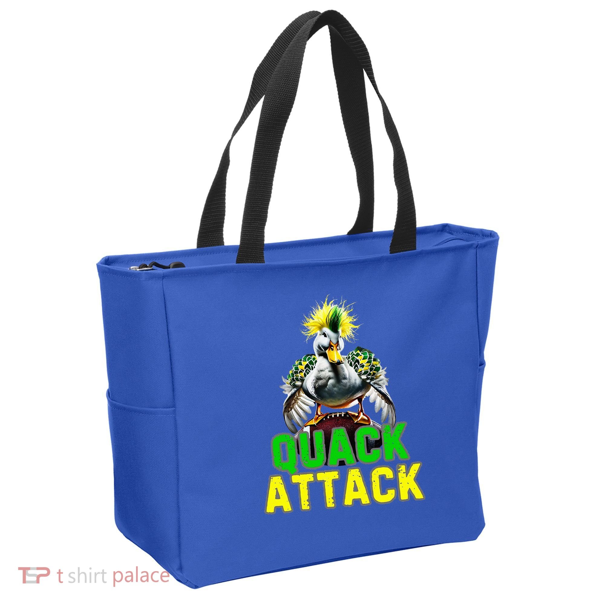 Quack Attack By Angry White Green And Yellow Duck Tote Bag