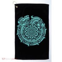 Quetzalcoatl Aztec Dragon God Golf Towel thumb 0