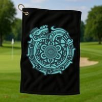 Quetzalcoatl Aztec Dragon God Golf Towel thumb 1
