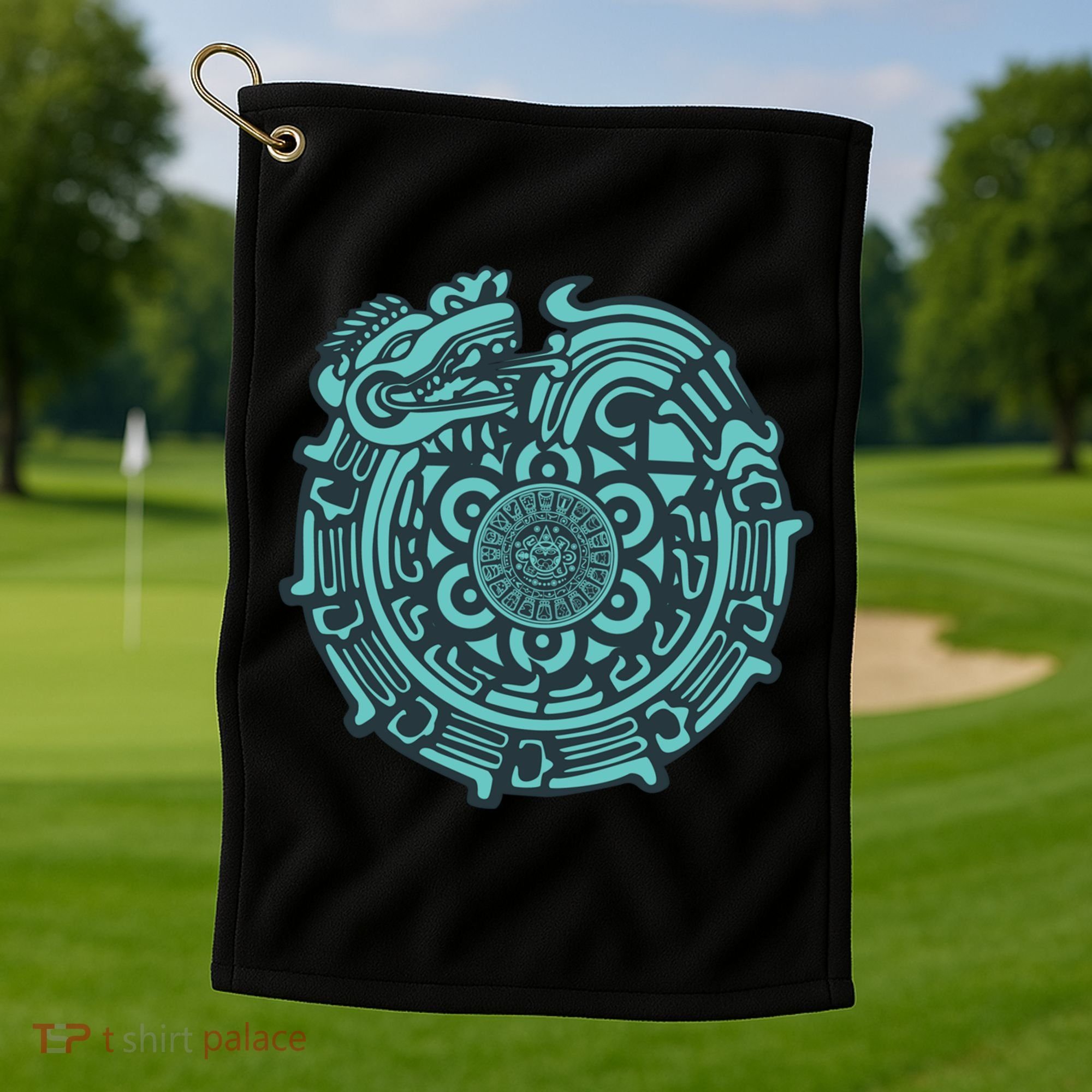 Quetzalcoatl Aztec Dragon God Golf Towel