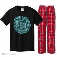 Quetzalcoatl Aztec Dragon God Kids Plaid Pajama Set thumb 0