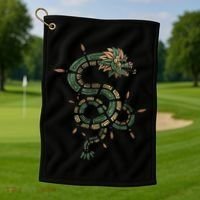 Quetzalcoatl Aztec Feathered Serpent Mayan Inca Toltec Golf Towel thumb 1