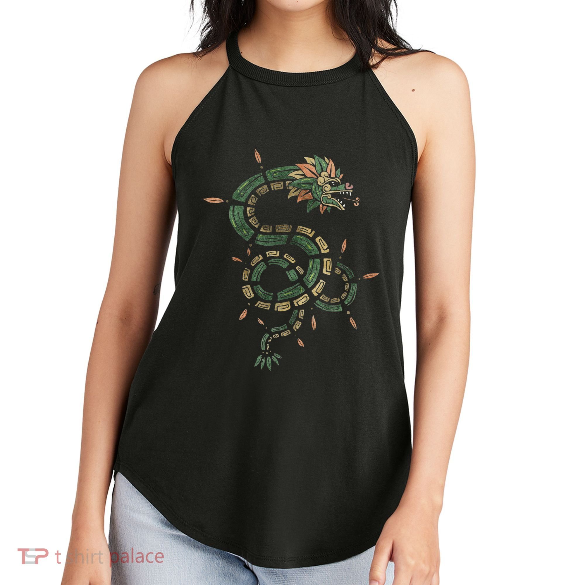 Quetzalcoatl Aztec Feathered Serpent Mayan Inca Toltec Women's Perfect Tri Rocker Tank