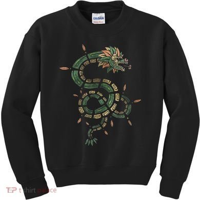 Quetzalcoatl Aztec Feathered Serpent Mayan Inca Toltec Kids Sweatshirt