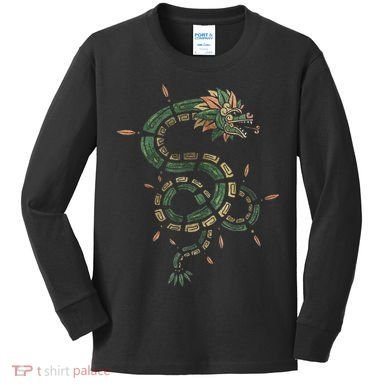 Quetzalcoatl Aztec Feathered Serpent Mayan Inca Toltec Kids Long Sleeve Shirt