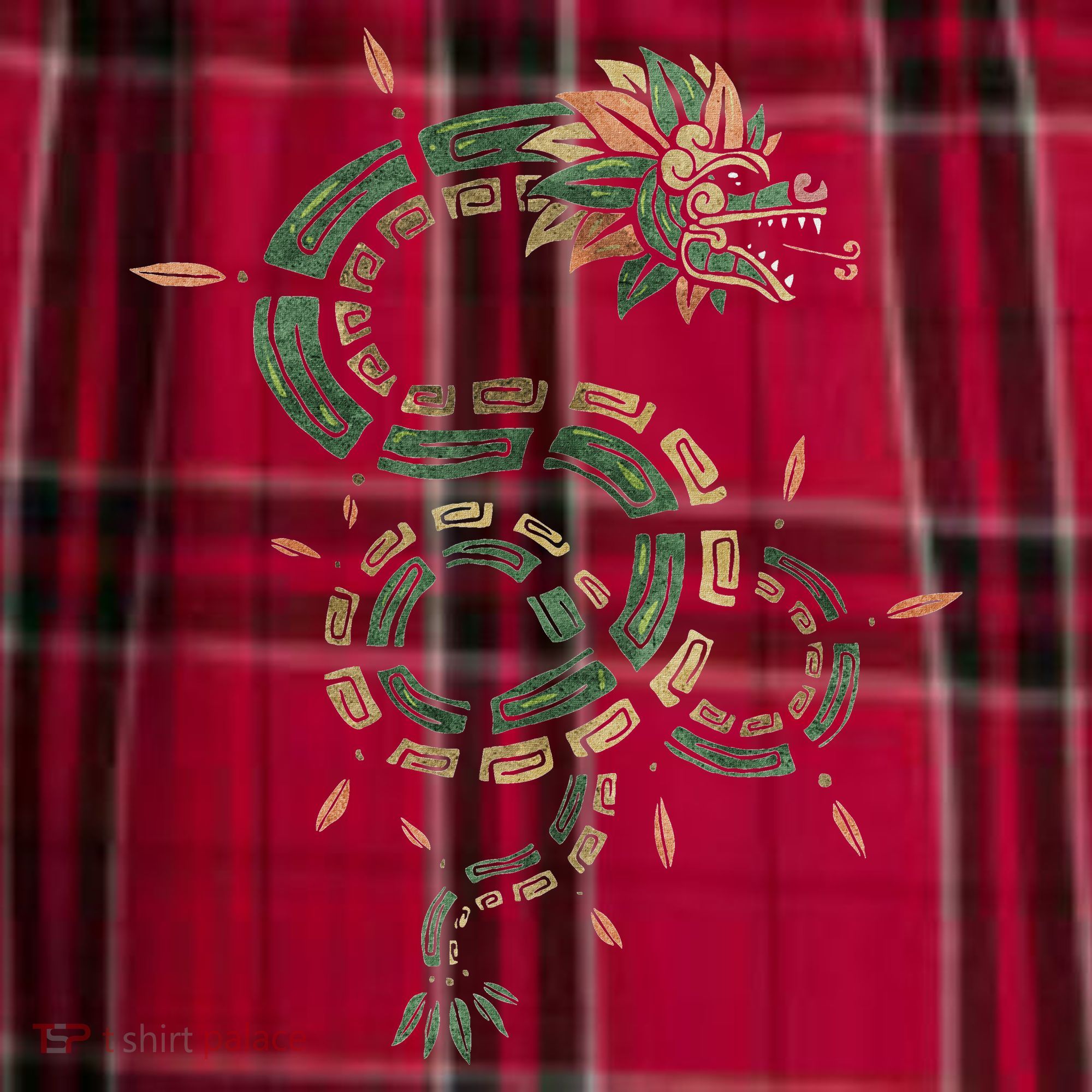 Quetzalcoatl Aztec Feathered Serpent Mayan Inca Toltec Men's Flannel Plaid Pajama Pants