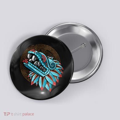 Quetzalcoatl Aztec Feathered Serpent Mayan Inca Toltec Button