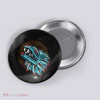 Quetzalcoatl Aztec Feathered Serpent Mayan Inca Toltec Button thumb 0