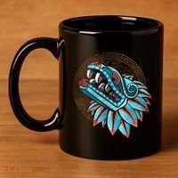 Quetzalcoatl Aztec Feathered Serpent Mayan Inca Toltec 11oz C Handle Ceramic Mug thumb 4