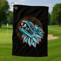Quetzalcoatl Aztec Feathered Serpent Mayan Inca Toltec Golf Towel thumb 1