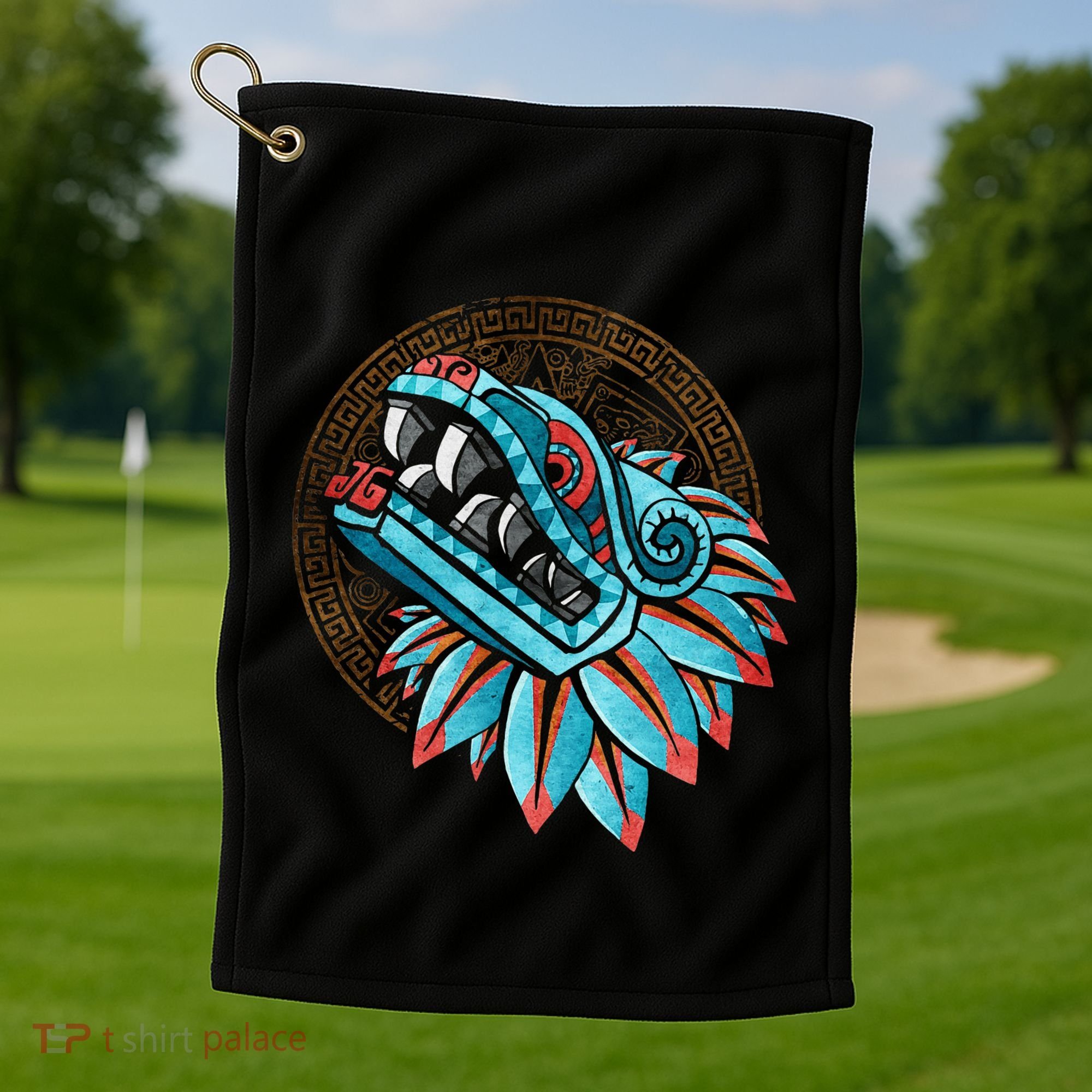 Quetzalcoatl Aztec Feathered Serpent Mayan Inca Toltec Golf Towel