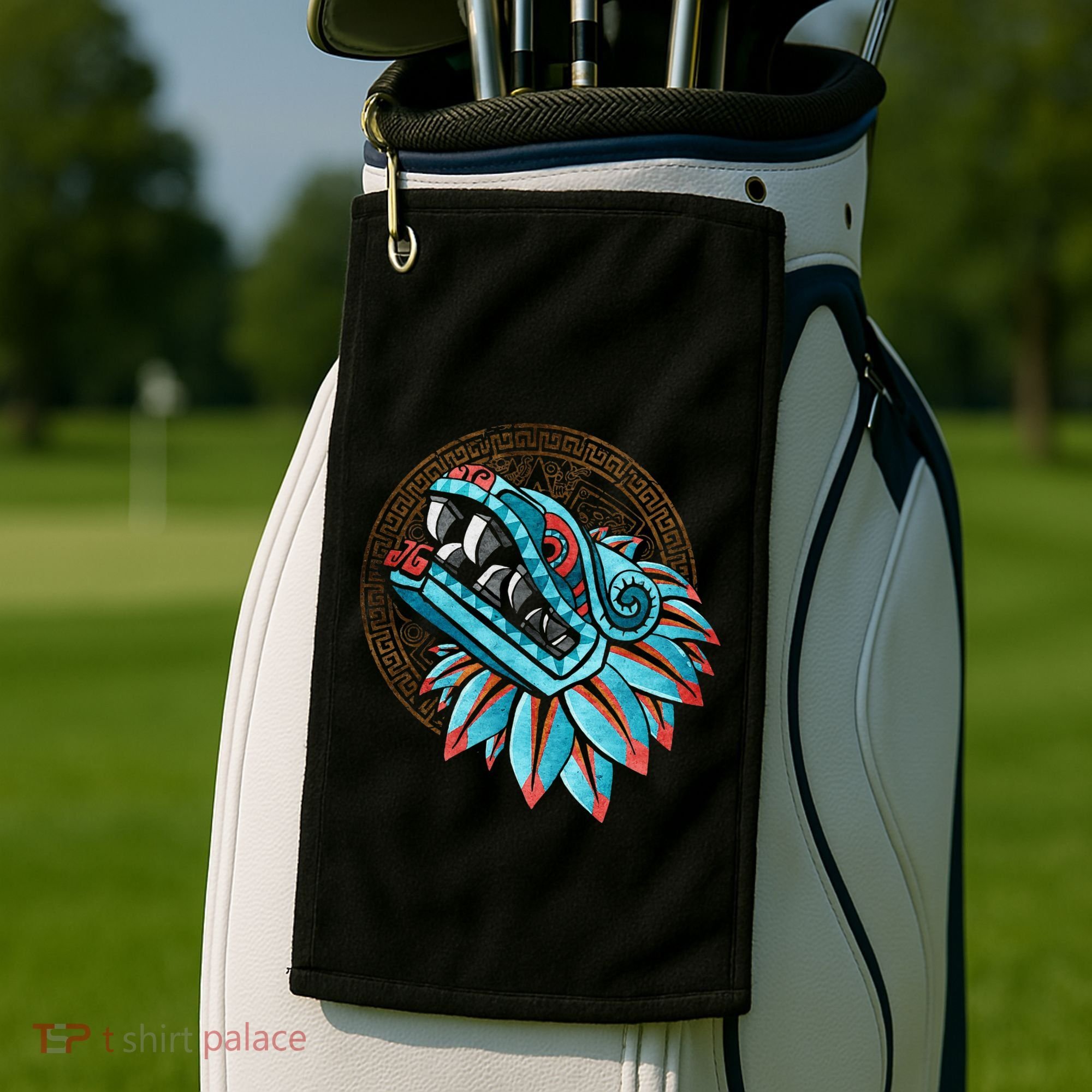 Quetzalcoatl Aztec Feathered Serpent Mayan Inca Toltec Golf Towel
