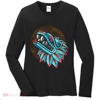 Quetzalcoatl Aztec Feathered Serpent Mayan Inca Toltec Women's Long Sleeve Shirt thumb 0