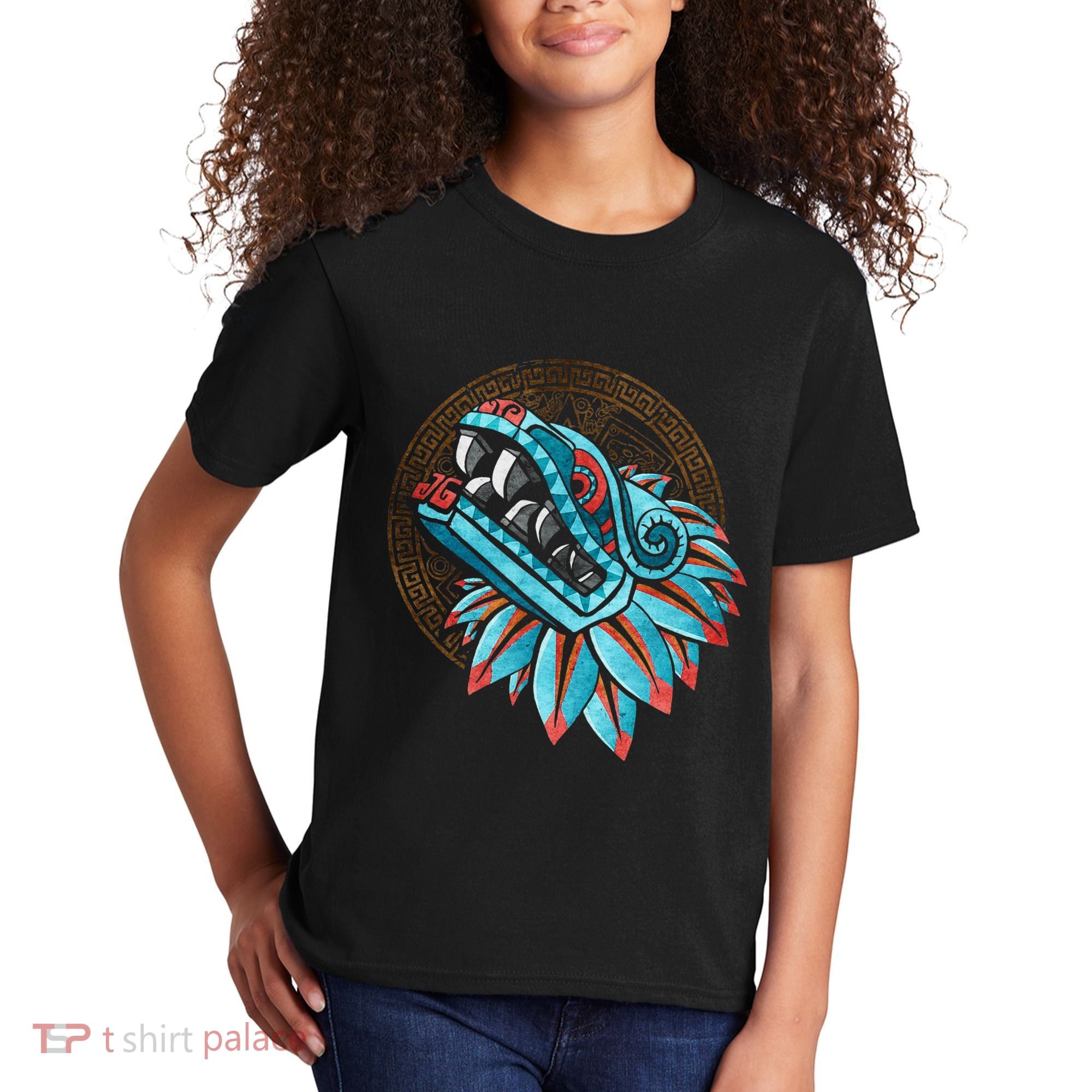 Quetzalcoatl Aztec Feathered Serpent Mayan Inca Toltec Kids T-Shirt