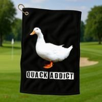 Quack Addict Funny Duck Lover Golf Towel thumb 1
