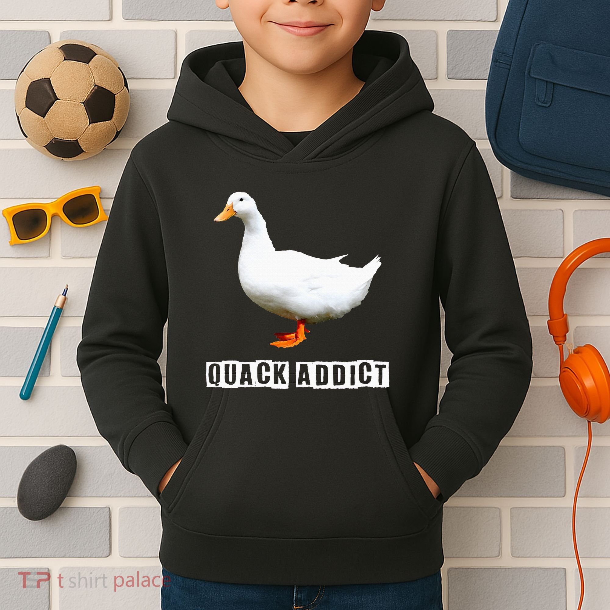 Quack Addict Funny Duck Lover Kids Hoodie