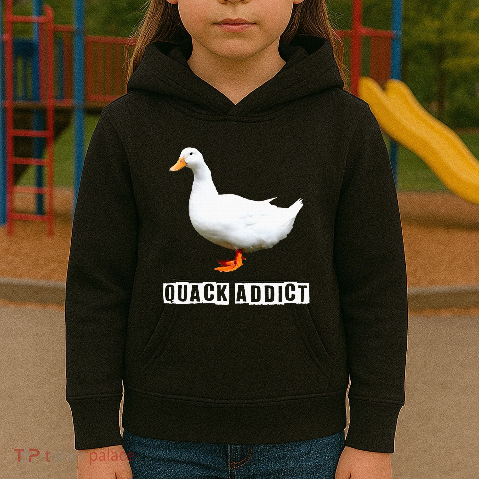 Quack Addict Funny Duck Lover Kids Hoodie