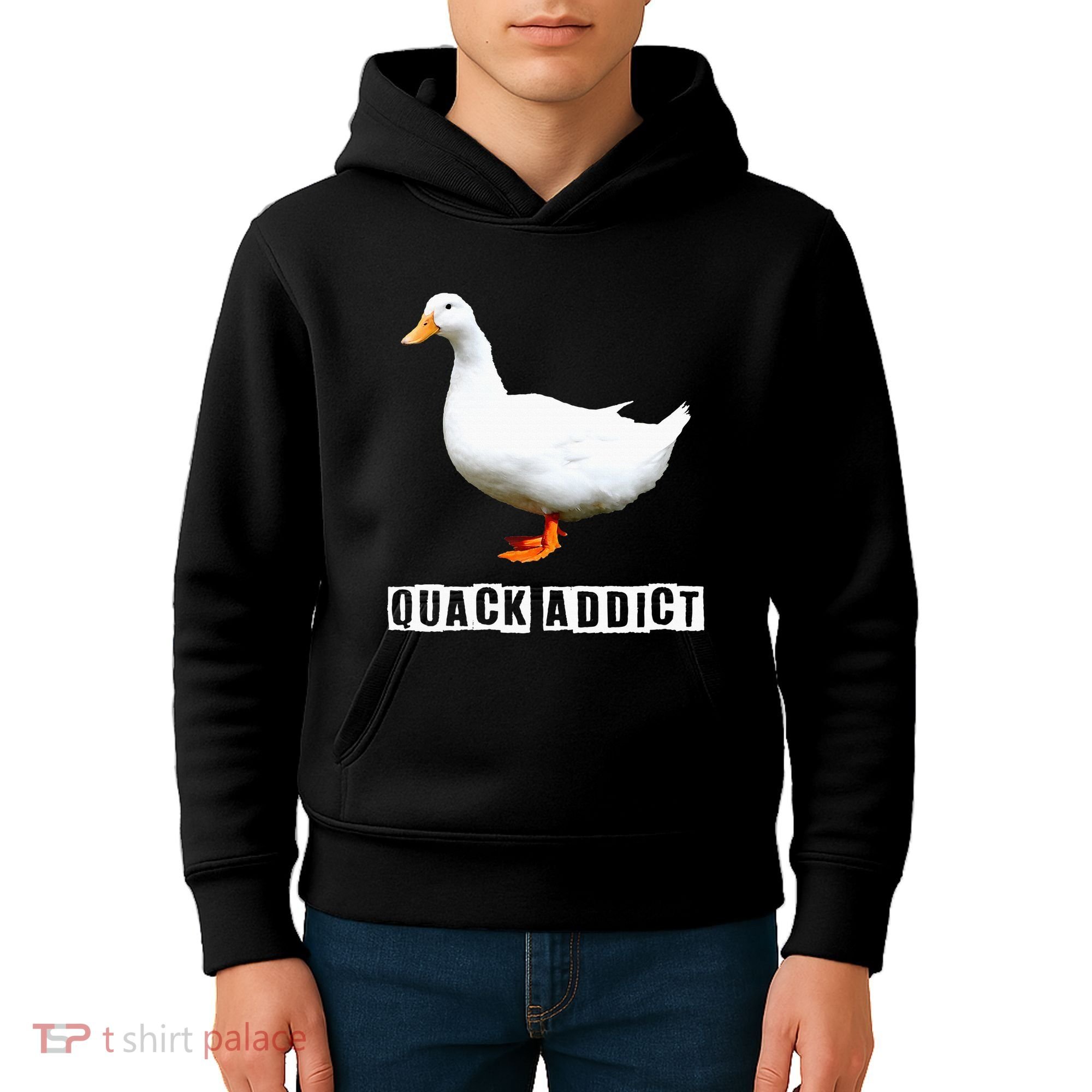 Quack Addict Funny Duck Lover Kids Hoodie