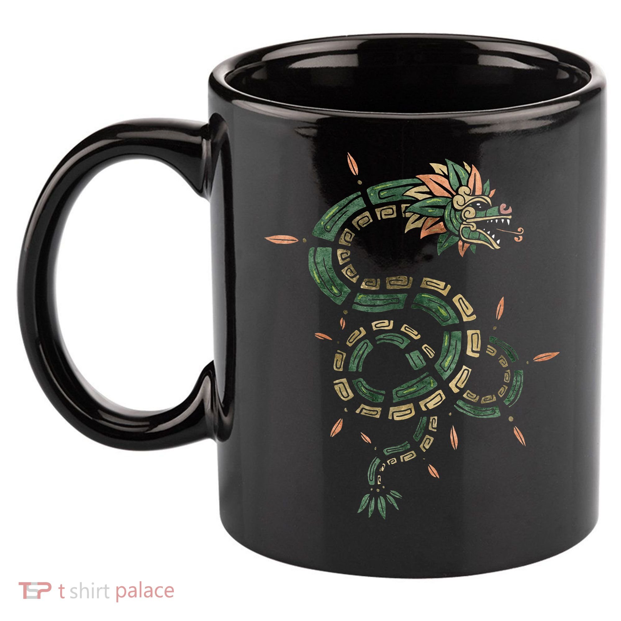Quetzalcoatl Aztec Feathered Serpent Mayan Inca Toltec 11oz C Handle Ceramic Mug