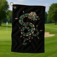 Quetzalcoatl Aztec Feathered Serpent Mayan Inca Toltec Golf Towel thumb 1