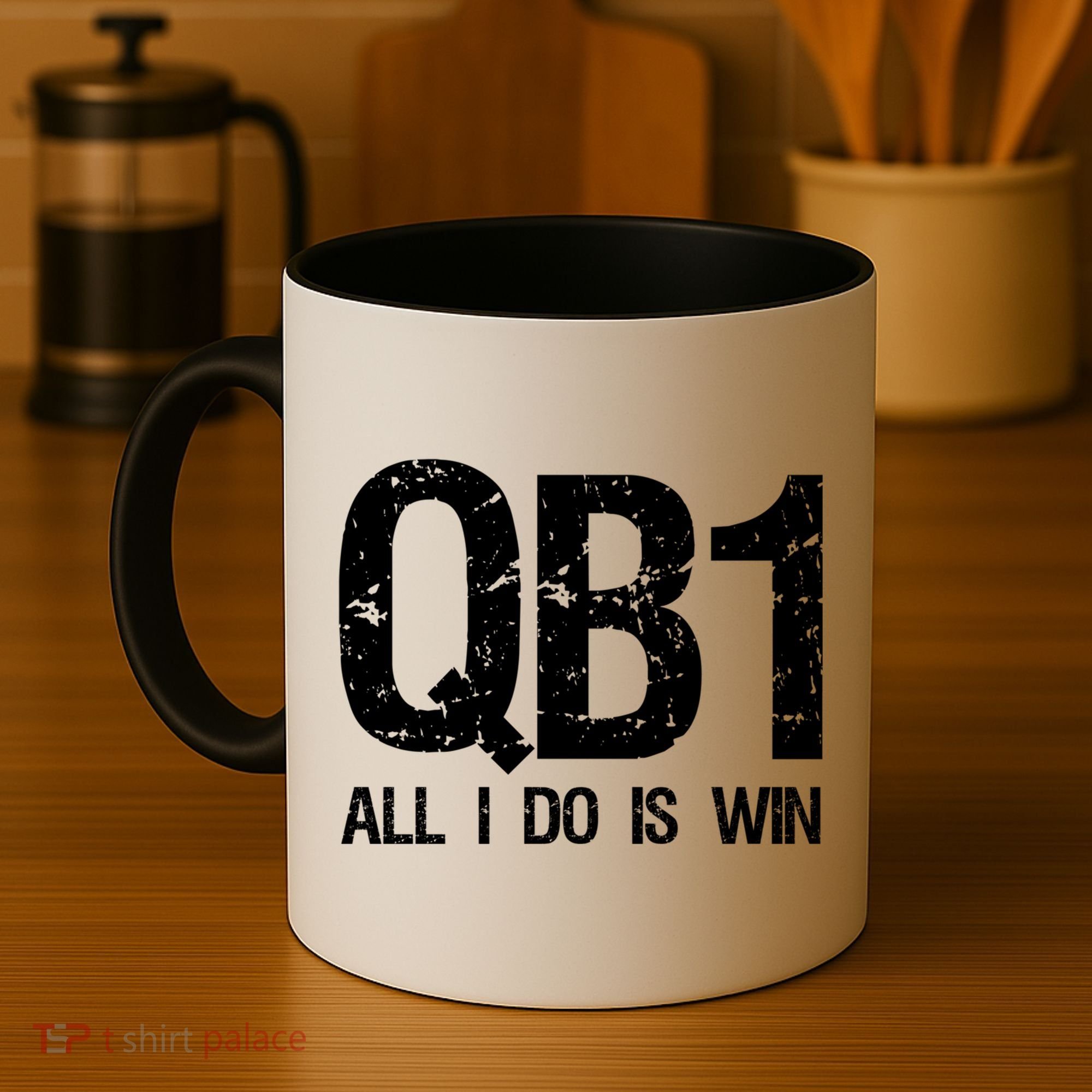 Qb1 All I Do Is Win Football Starting Quarterback Gift Coffee Mug