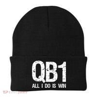 Qb1 All I Do Is Win Football Starting Quarterback Gift Beanie thumb 0