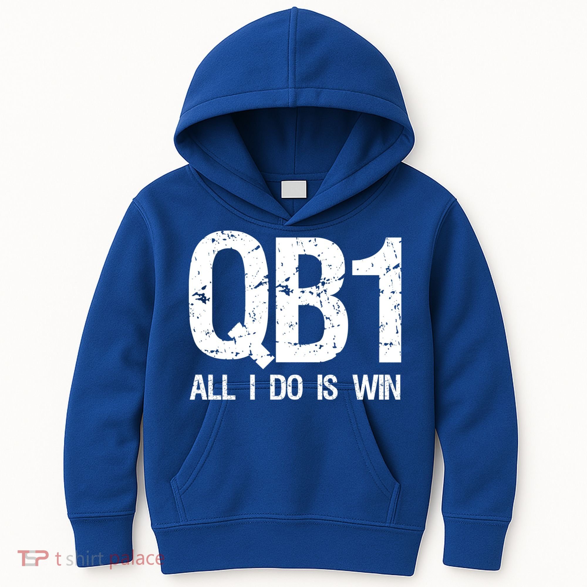 Qb1 All I Do Is Win Football Starting Quarterback Gift Kids Hoodie