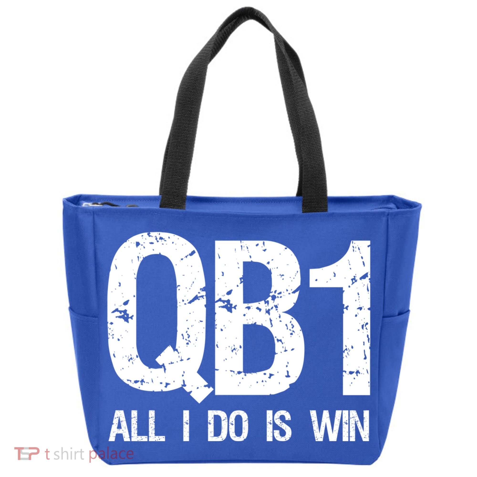 Qb1 All I Do Is Win Football Starting Quarterback Gift Tote Bag