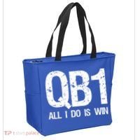Qb1 All I Do Is Win Football Starting Quarterback Gift Tote Bag thumb 2