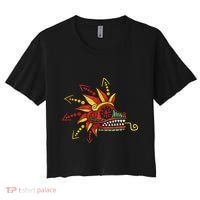 Quetzalcoatl Aztec Mayan Feathered Serpent Toltec Inca Women's Crop Top Tee thumb 0