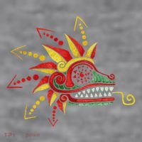 Quetzalcoatl Aztec Mayan Feathered Serpent Toltec Inca Women's Racerback Cropped Tank thumb 2